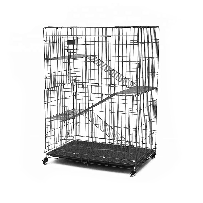 2/3/4/4 لایه بزرگ داخلی قفس گربه فلزی با چرخ 2/3/4/4 لایه بزرگ داخلی قفس گربه فلزی با چرخ