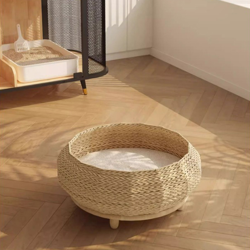 دستباف طبیعی دستباف لانه سگ گربه گربه بافته شده دستباف طبیعی دستباف لانه سگ گربه گربه بافته شده