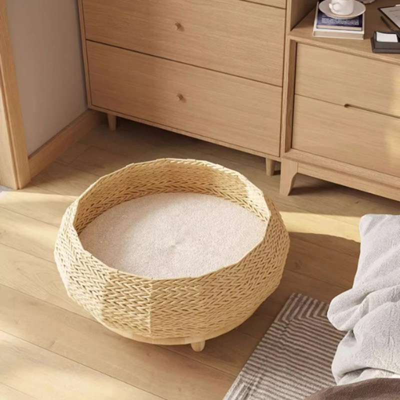 دستباف طبیعی دستباف لانه سگ گربه گربه بافته شده دستباف طبیعی دستباف لانه سگ گربه گربه بافته شده