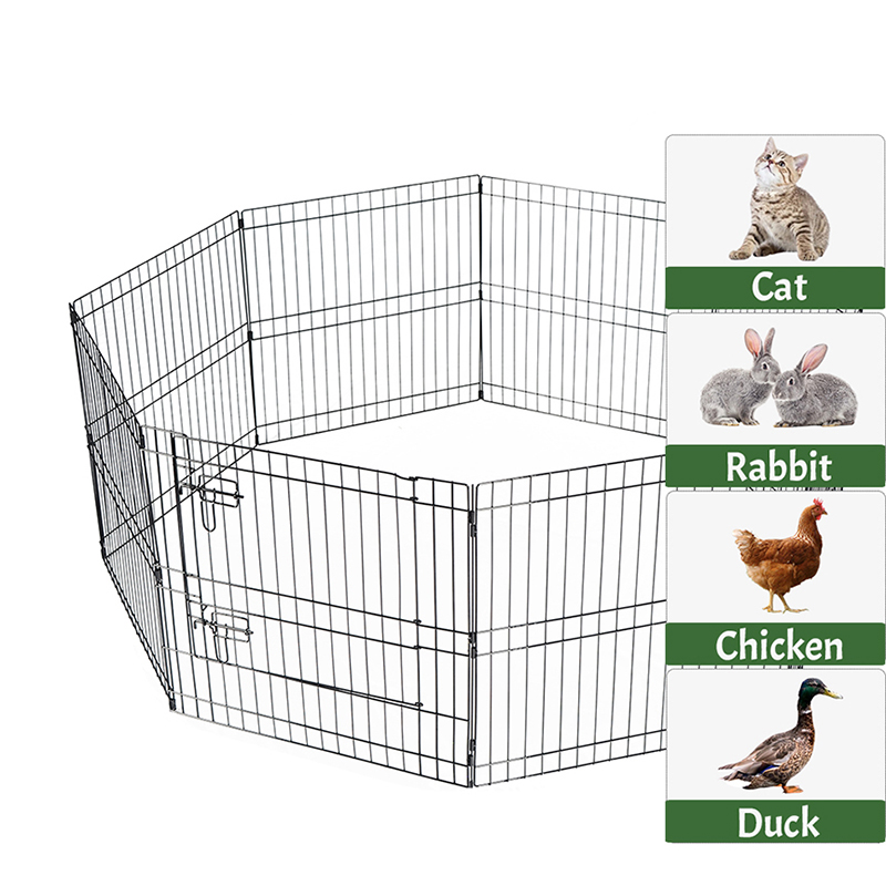 8-PANEL TOLKIBLE STEAL DOG PLAYPEN با پوشش بالا و پد پایین 8-PANEL TOLKIBLE STEAL DOG PLAYPEN با پوشش بالا و پد پایین
