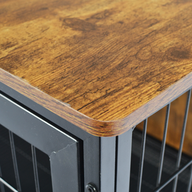 قفس سگ به سبک چوبی با چرخ قفس سگ به سبک چوبی با چرخ