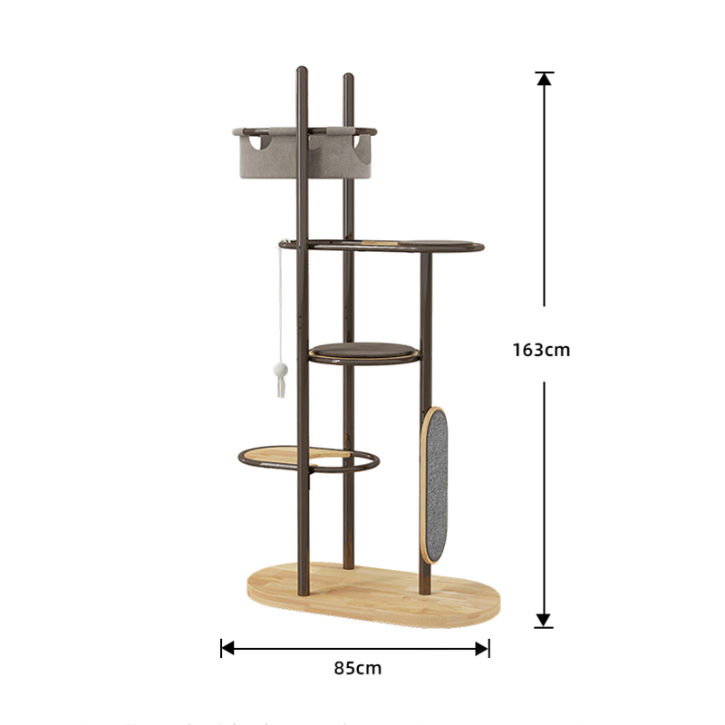 کف تا سقف بلند لاستیکی چوب لاستیکی چوب درخت گربه درخت کاندو با سبد خواب کف تا سقف بلند لاستیکی چوب لاستیکی چوب درخت گربه درخت کاندو با سبد خواب