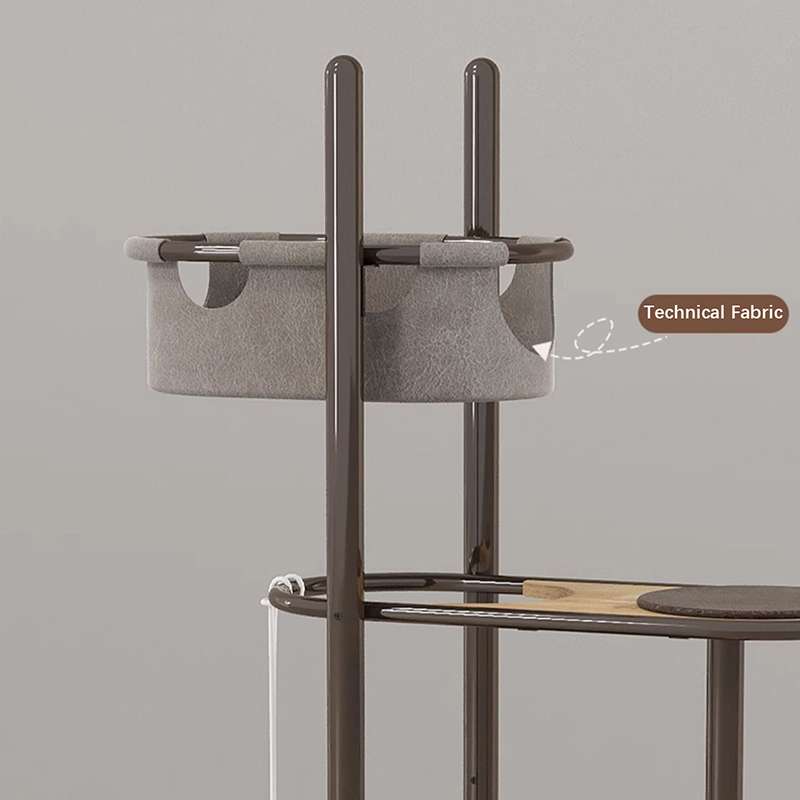 کف تا سقف بلند لاستیکی چوب لاستیکی چوب درخت گربه درخت کاندو با سبد خواب کف تا سقف بلند لاستیکی چوب لاستیکی چوب درخت گربه درخت کاندو با سبد خواب