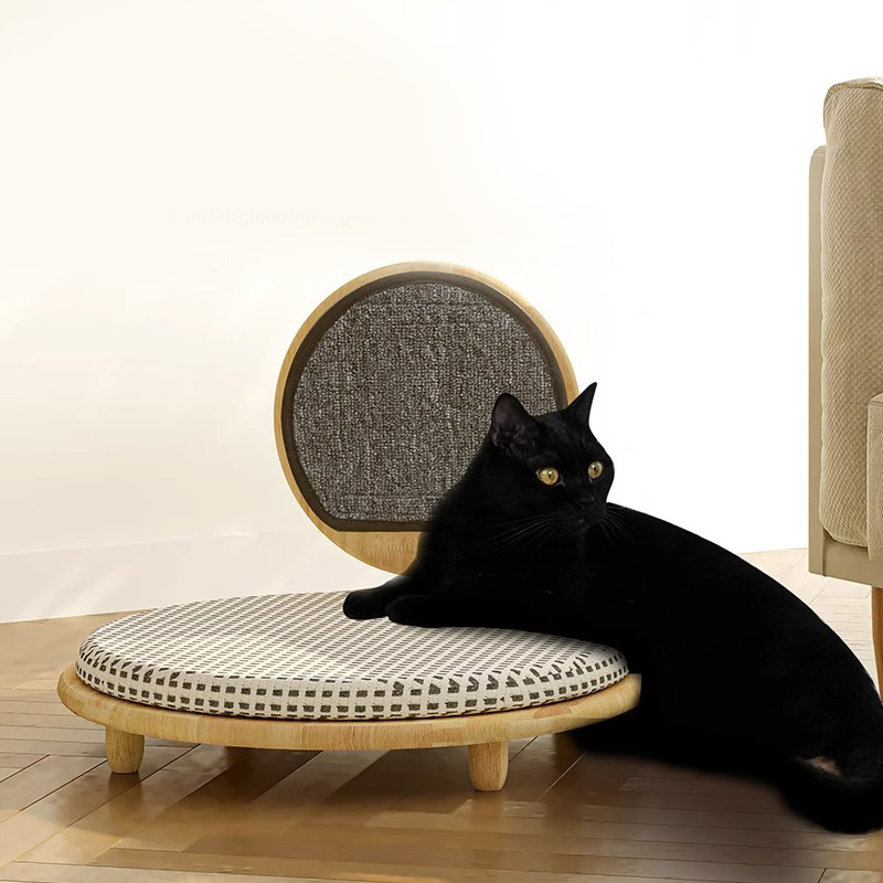 لانه بستر گربه دنج چوب جامد با تخته خراش لانه بستر گربه دنج چوب جامد با تخته خراش