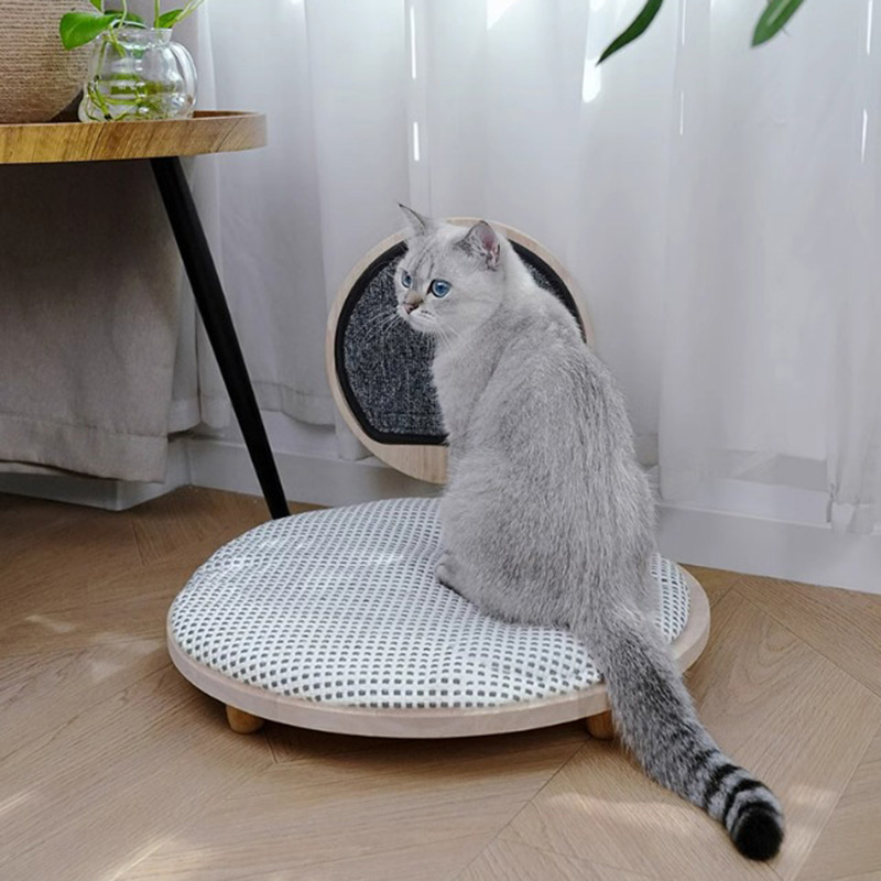 لانه بستر گربه دنج چوب جامد با تخته خراش لانه بستر گربه دنج چوب جامد با تخته خراش