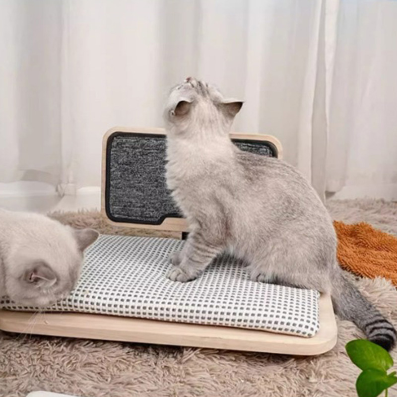 لانه بستر گربه دنج چوب جامد با تخته خراش لانه بستر گربه دنج چوب جامد با تخته خراش