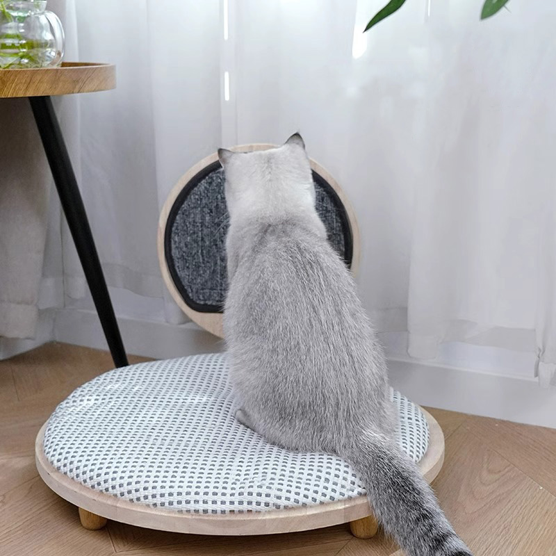 لانه بستر گربه دنج چوب جامد با تخته خراش لانه بستر گربه دنج چوب جامد با تخته خراش