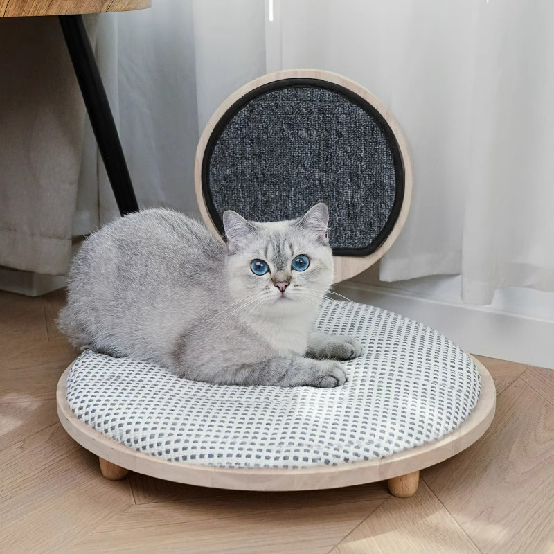 لانه بستر گربه دنج چوب جامد با تخته خراش لانه بستر گربه دنج چوب جامد با تخته خراش