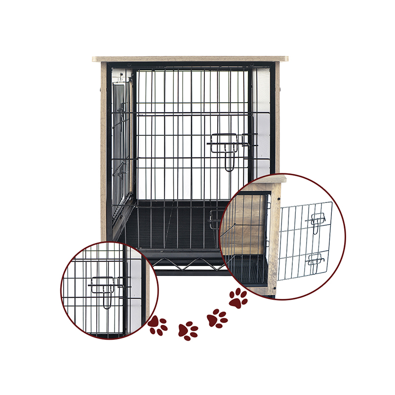 مبلمان بزرگ چوبی داخلی عاج جعبه سگ فلزی مبلمان بزرگ چوبی داخلی عاج جعبه سگ فلزی