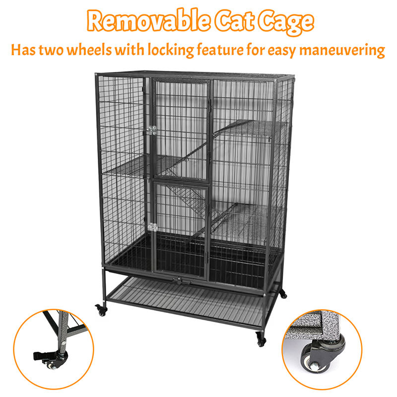 کابین گربه داخلی لوله داخلی 2/3/4 لایه ای قفس گربه با چرخ ها کابین گربه داخلی لوله داخلی 2/3/4 لایه ای قفس گربه با چرخ ها