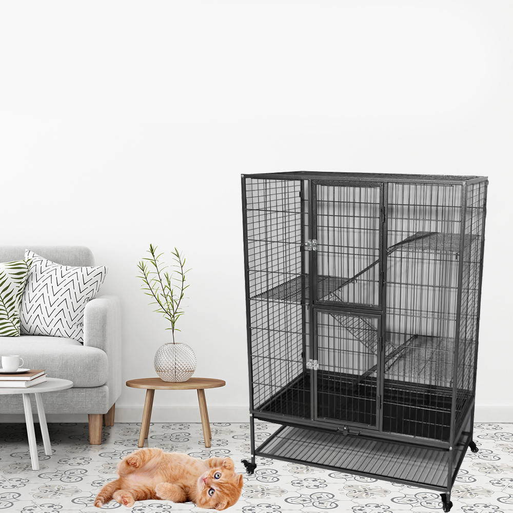 کابین گربه داخلی لوله داخلی 2/3/4 لایه ای قفس گربه با چرخ ها کابین گربه داخلی لوله داخلی 2/3/4 لایه ای قفس گربه با چرخ ها