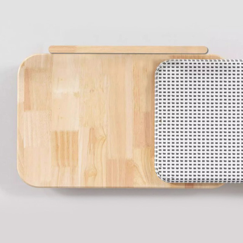 لانه بستر گربه دنج چوب جامد با تخته خراش لانه بستر گربه دنج چوب جامد با تخته خراش