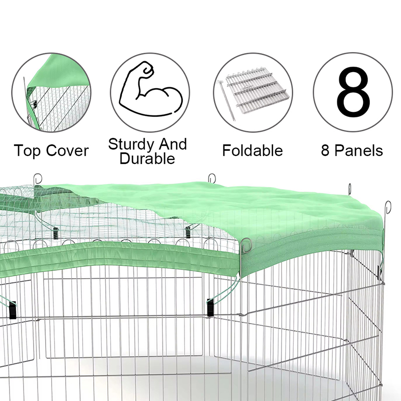 Puppy Puppy Rabbit Metal Run Dog Playpen با پوشش بالا Puppy Puppy Rabbit Metal Run Dog Playpen با پوشش بالا