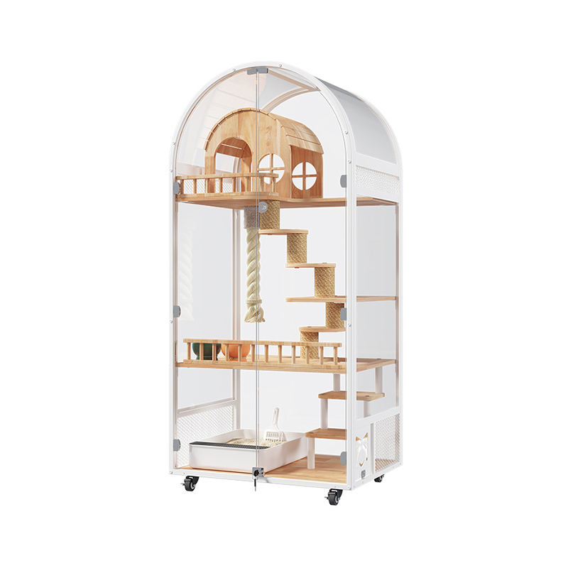 کابینت محفظه قفس گربه جامد ولای چوبی خانه گربه چوبی سرپوشیده